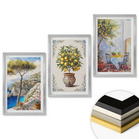 WANDBILDER 3er Set - 40x60 cm Silberner Rahmen - Tisch aus Zitronenbaum - Silberfarben, Kunststoff (40/60cm) - ArtPrintCave