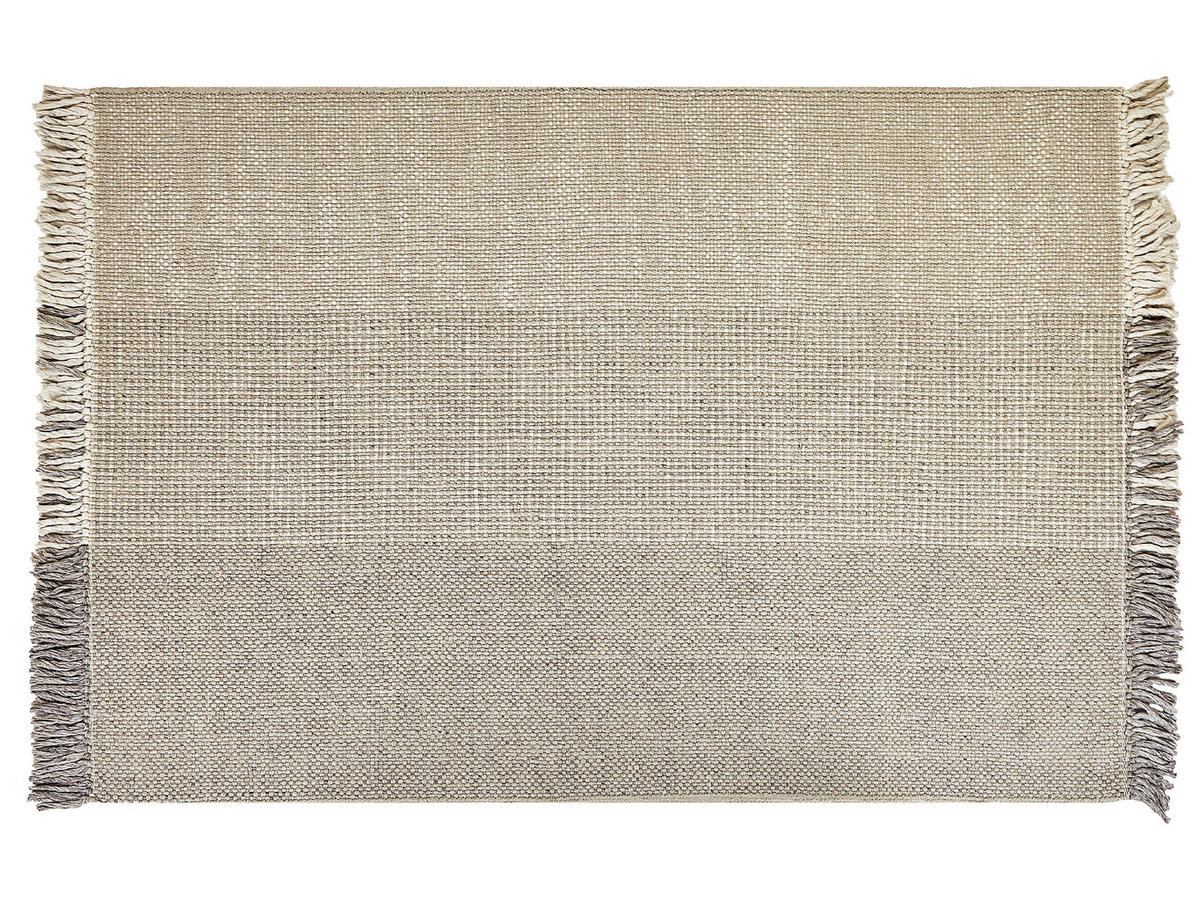 TEPPICH geflochten Tekeler 200/140 cm - Grau, Textil (140/200cm) - Beliani