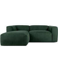 ECKMODULSOFA-LINKS BUFFO 3/4 Sitzer mit extrem weicher Sitzfläche, Kordstoff, dunkelgrün - Dunkelgrün, Textil (237/180cm) - KONSIMO®