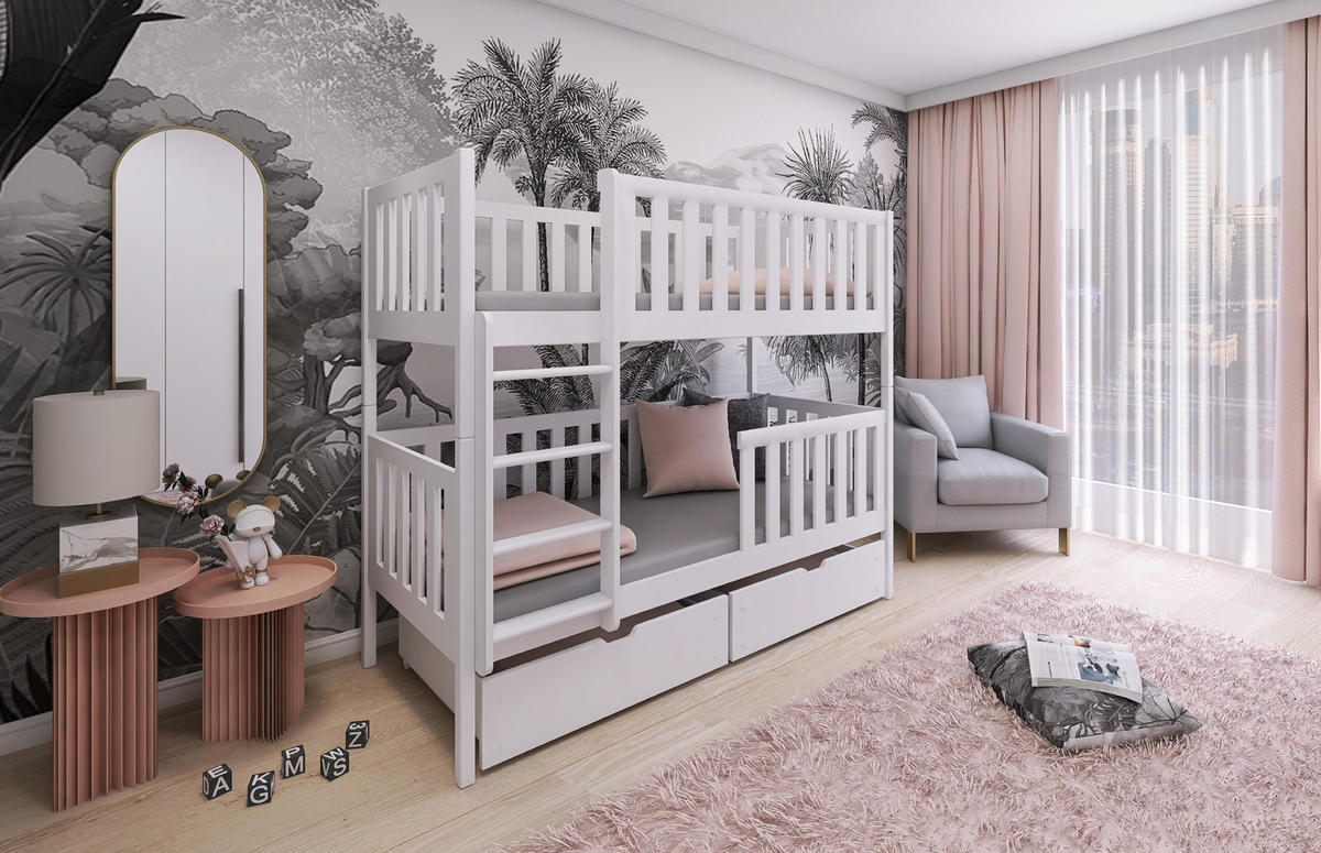 ETAGENBETT WEIß - Weiß, Holz (90/200cm) - FURNLUX