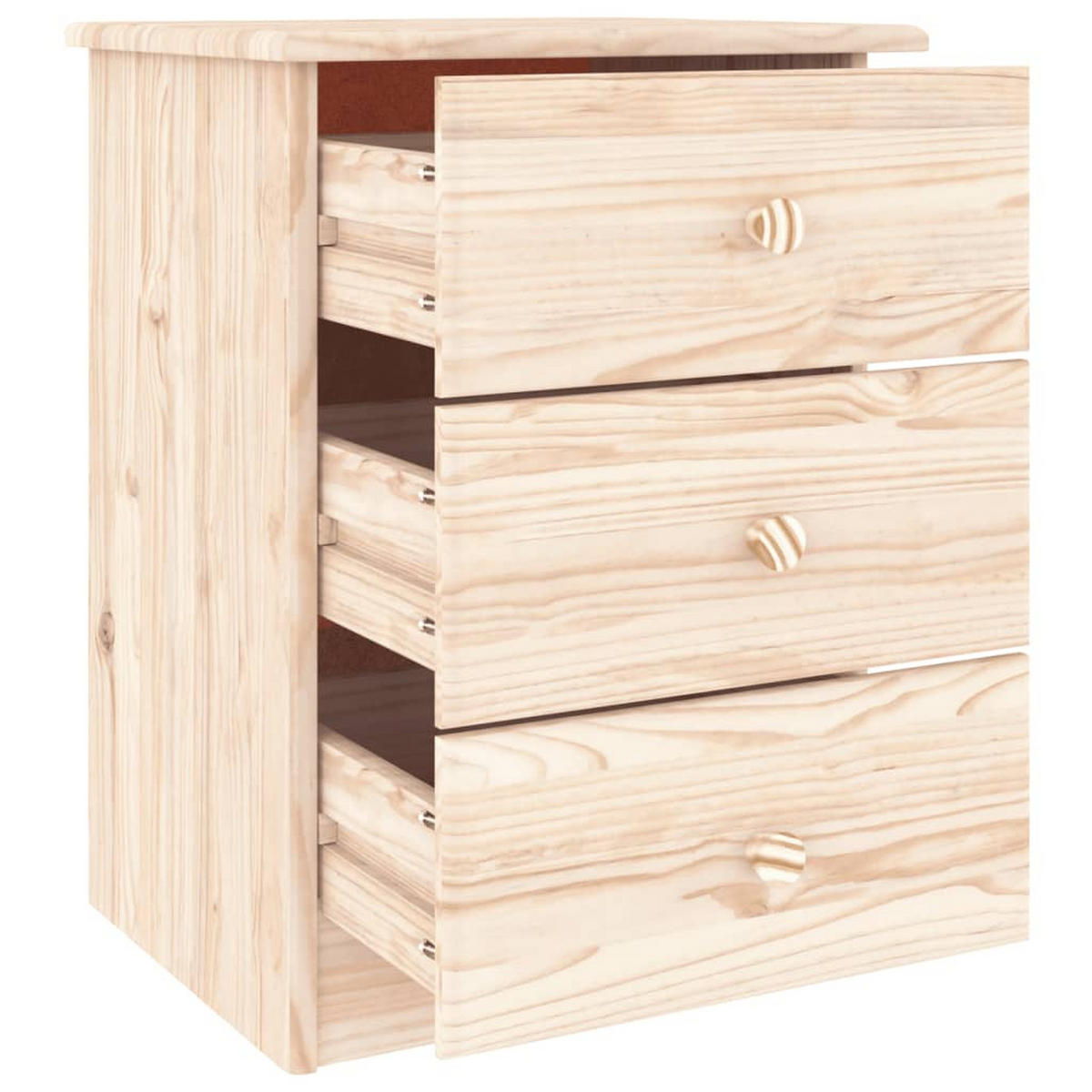 NACHTTISCH Natur 41/35/55,5 Cm Massivholz Kiefer - Braun, Holz (35/55.5/41cm) - vidaXL