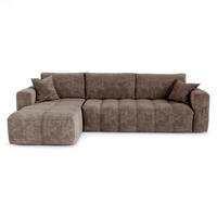SCHLAFSOFA Express VIBE Geprägter Samt Taupe 286cm - Taupe, Textil (286/165cm) - Premium Interiors