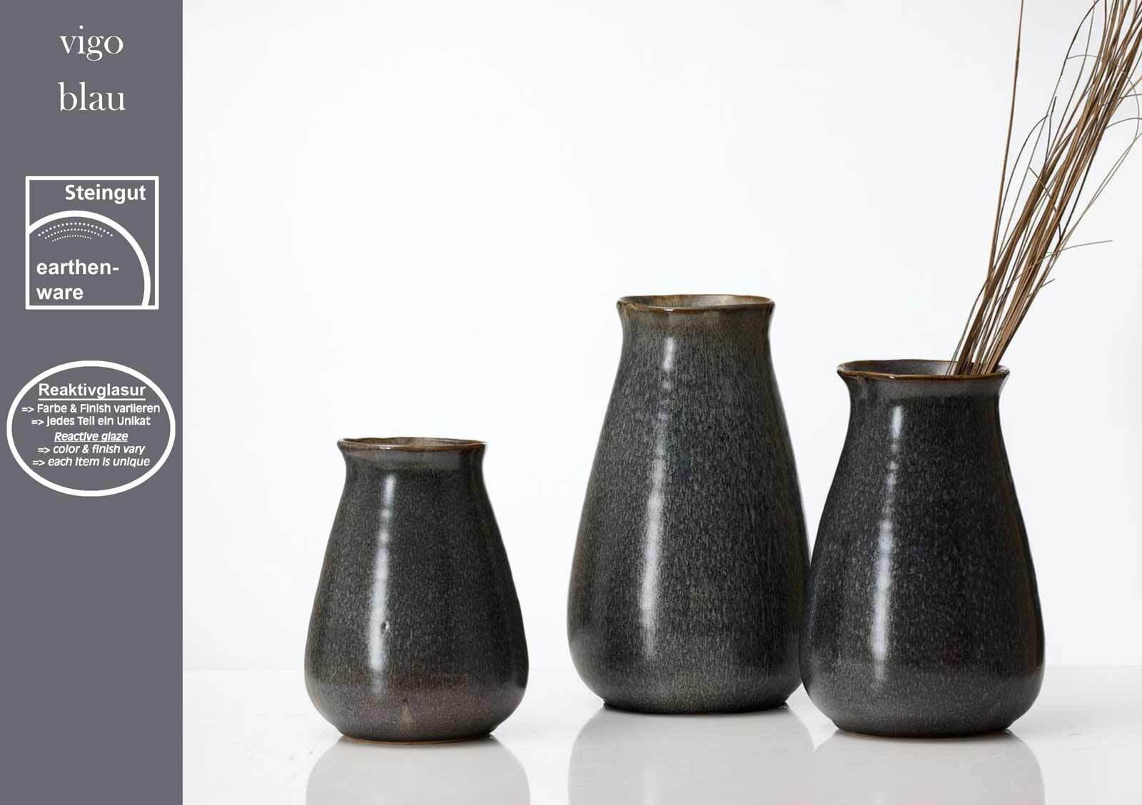 Thumbnail - Ritzenhoff Breker Vasen-Set, Braun, Blau, Keramik, 27 cm, Dekoration, Vasen, Keramikvasen