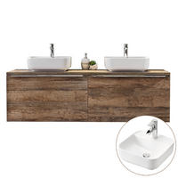 BADMÖBEL-SET 5-TLG. Puebla-56 - Braun, Holzwerkstoff (160/63/46cm) - Lomado