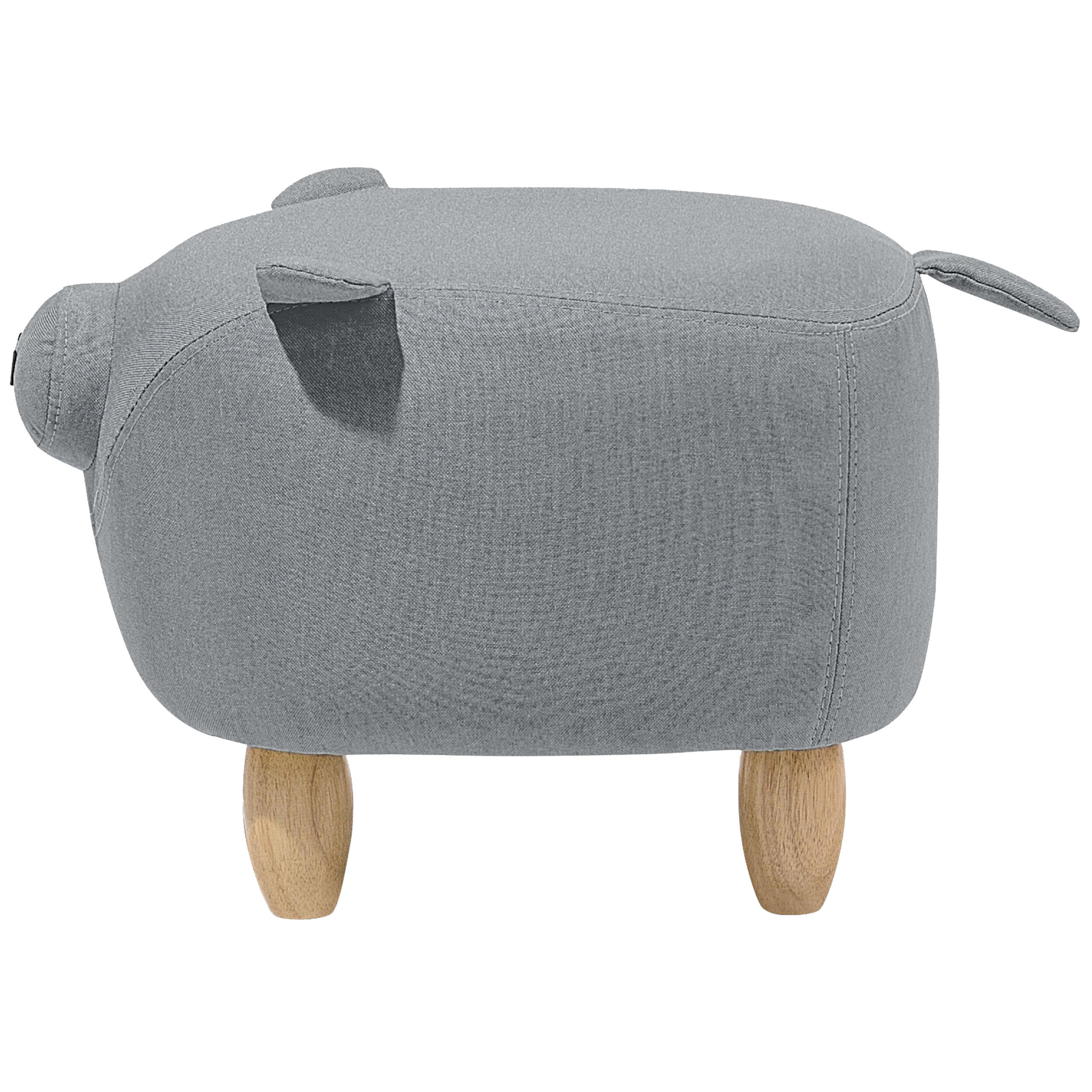 TIERHOCKER Piggy 32/50/35 cm - Grau, Kunststoff/Textil (50/35/32cm) - Beliani
