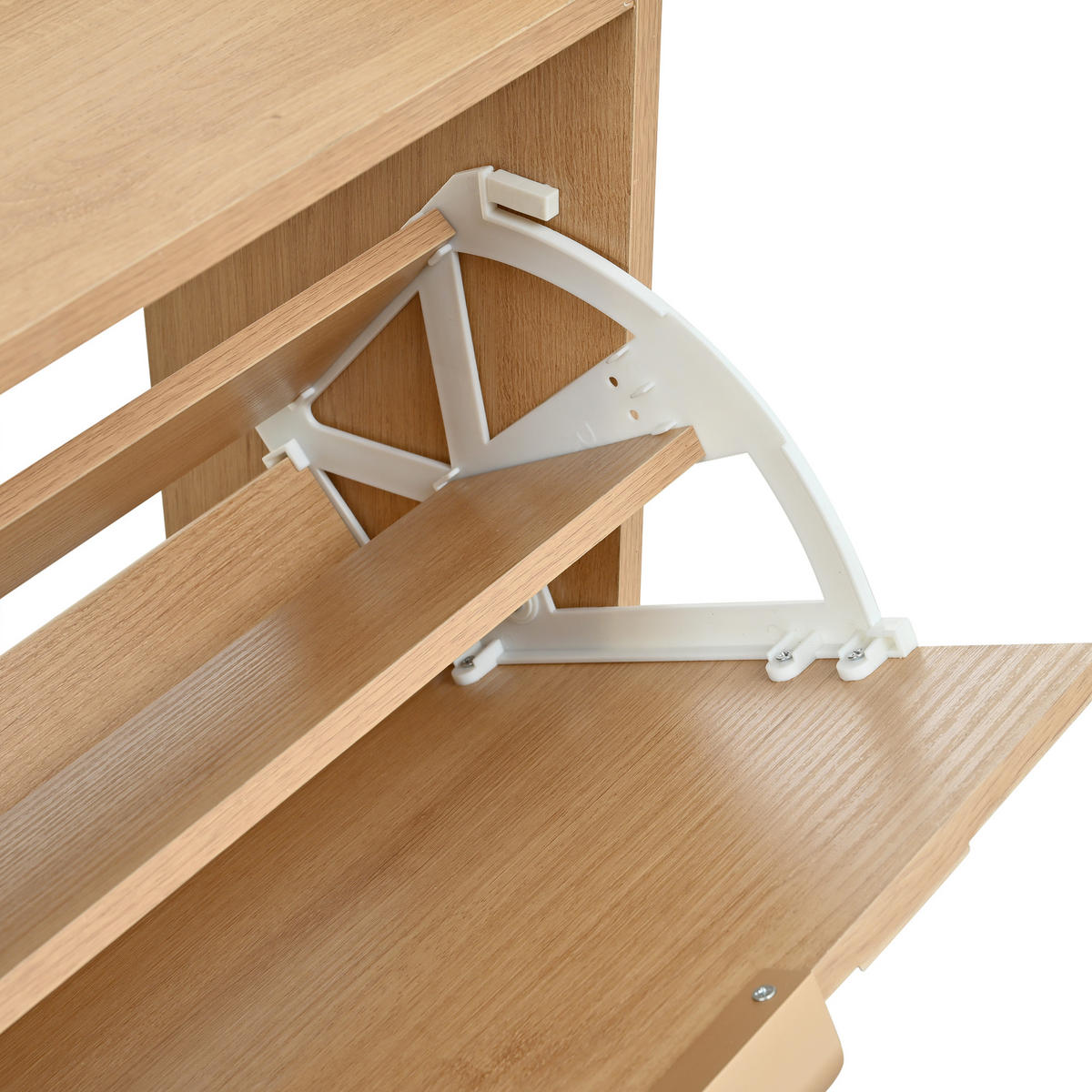 SCHUHSCHRANK aus MDF 105x24x90cm in Natur mit 4 Klappfächern - Naturfarben, Holzwerkstoff (105/90/24cm) - Modfu