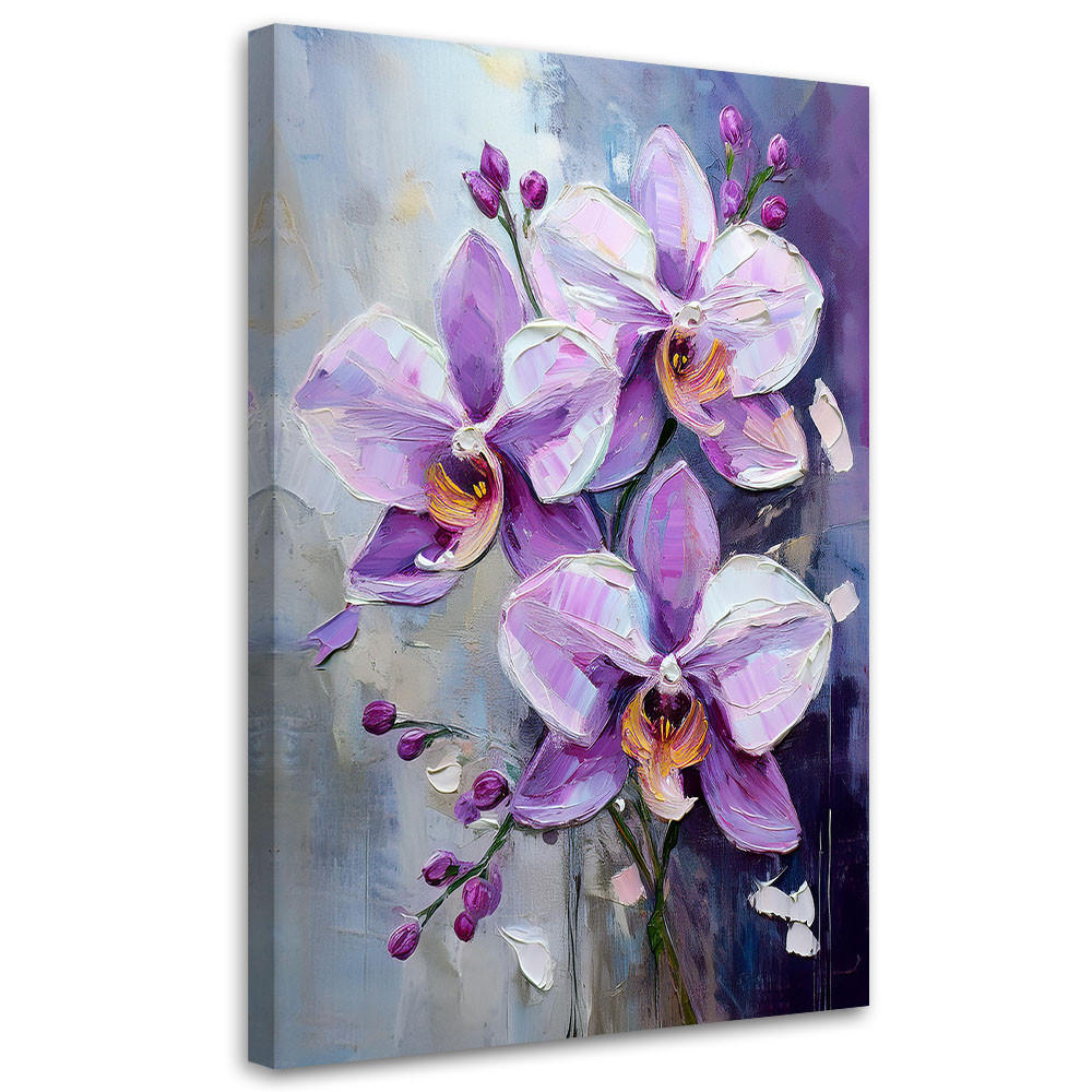 WANDBILD orchidee blüht lila - Lila, Textil (40/60cm) - Feeby