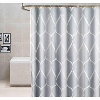 DUSCHVORHANG Schwarz Tropfen Muster 80 x 180 cm Polyester Badezimmer - Grau, Textil (180/80cm) - MCBOSON