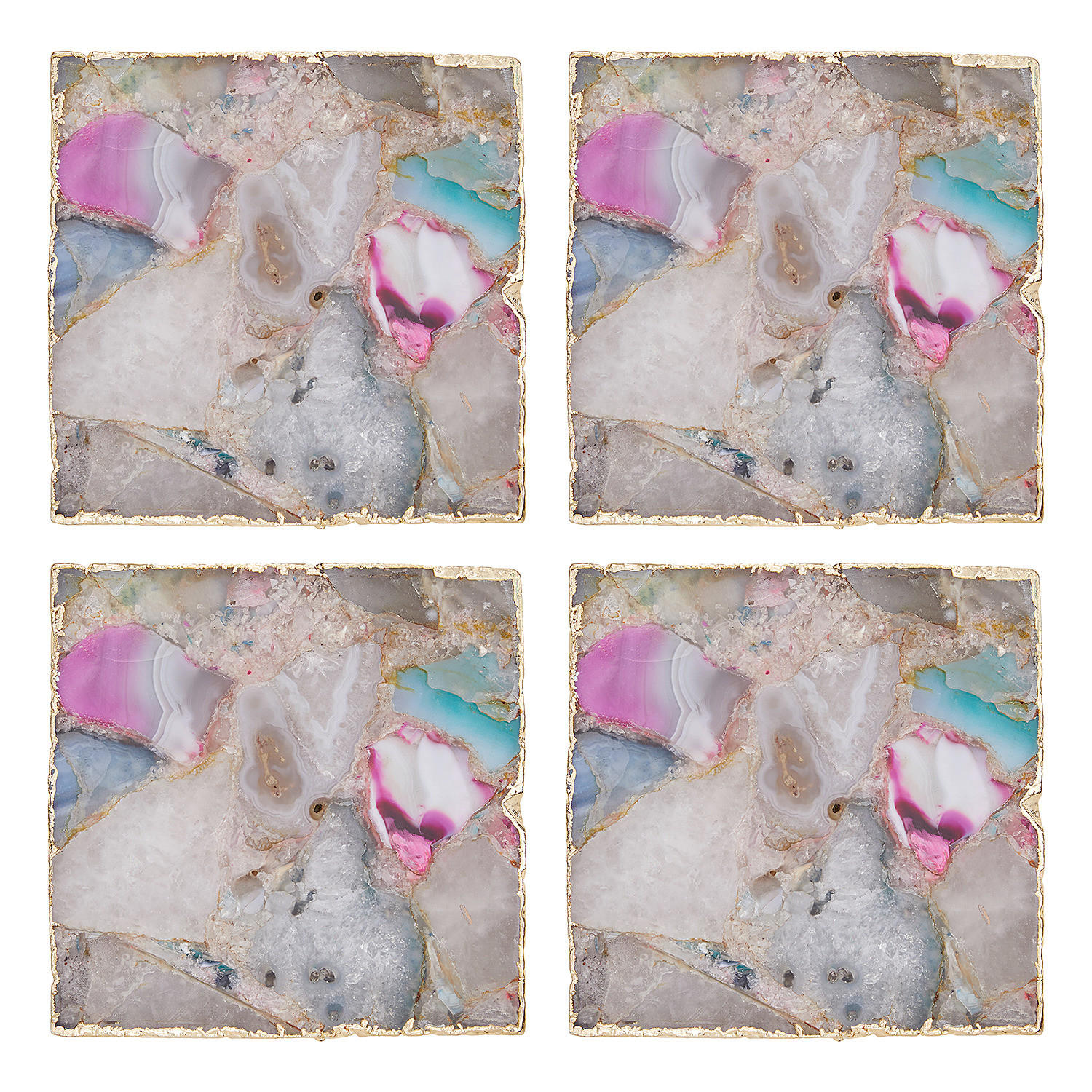 UNTERSETZER (4er Set) Crystal - Multicolor, Stein (10/10cm) - Butlers