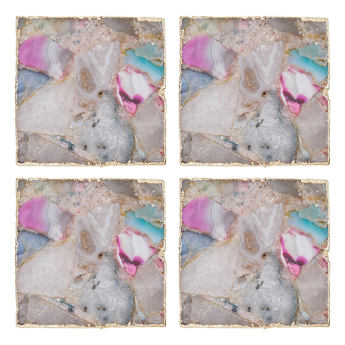 UNTERSETZER (4er Set) Crystal - Multicolor, Stein (10/10cm) - Butlers