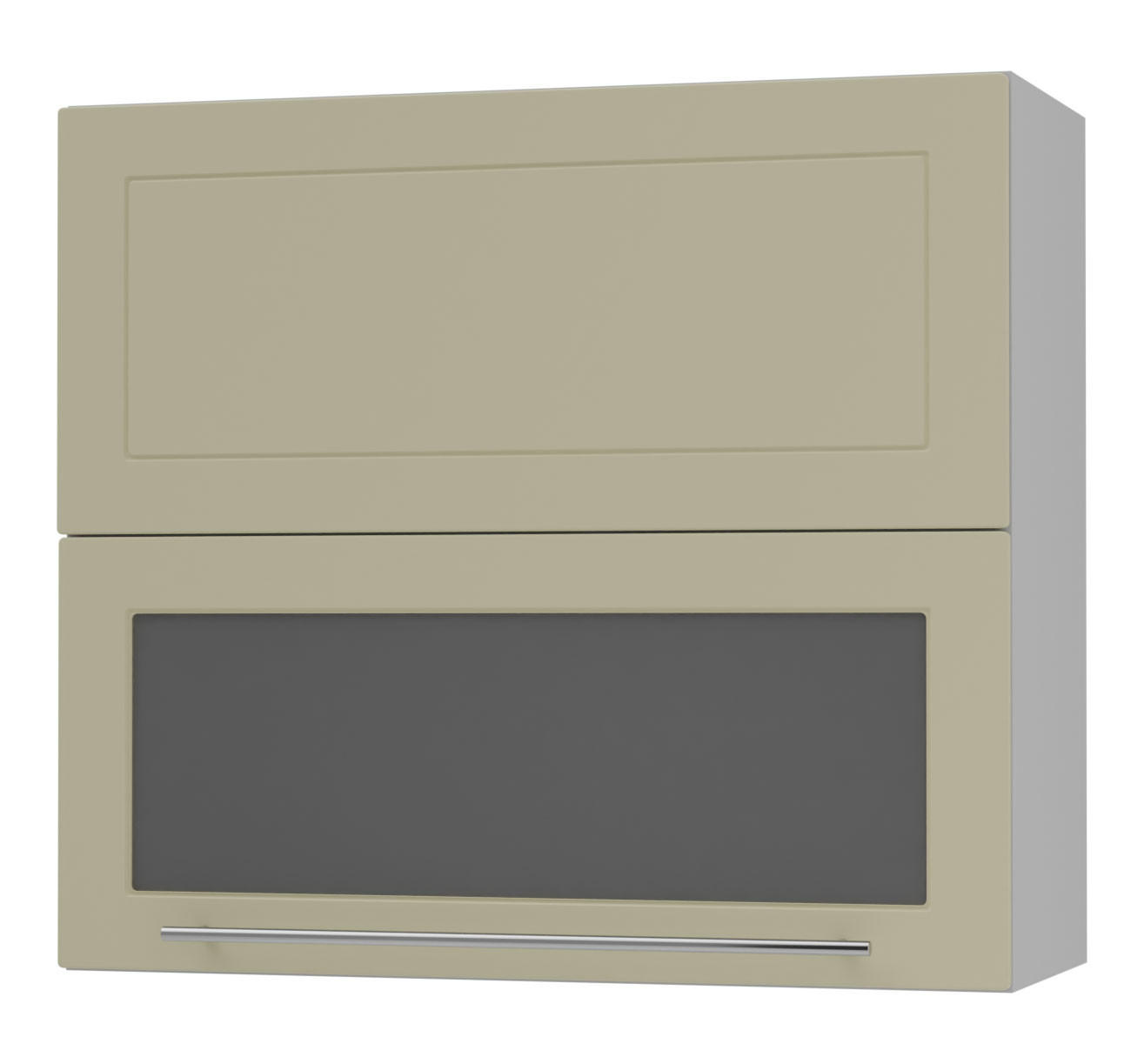 KÜCHENHÄNGESCHRANK Kvantum W8BS/80 Vanille Matt / Grau Matt 80 / 32,5 / 72cm - Creme/Grau, Holz/Holzwerkstoff (80/72/32.5cm) - Feldmann-Wohnen