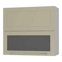 KÜCHENHÄNGESCHRANK Kvantum W8BS/80 Vanille Matt / Grau Matt 80 / 32,5 / 72cm - Creme/Grau, Holz/Holzwerkstoff (80/72/32.5cm) - Feldmann-Wohnen