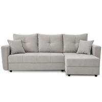 ROHOVÁ ROZKLÁDACÍ POHOVKA Verona s úložným prostorem a univerzální lenoškou, 240 cm, béžová - béžová, textil (240/148cm) - Beautysofa