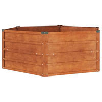 HOCHBEET Rostig 129x129x45 cm Cortenstahl - Braun, Metall (129/45/129cm) - furnicato