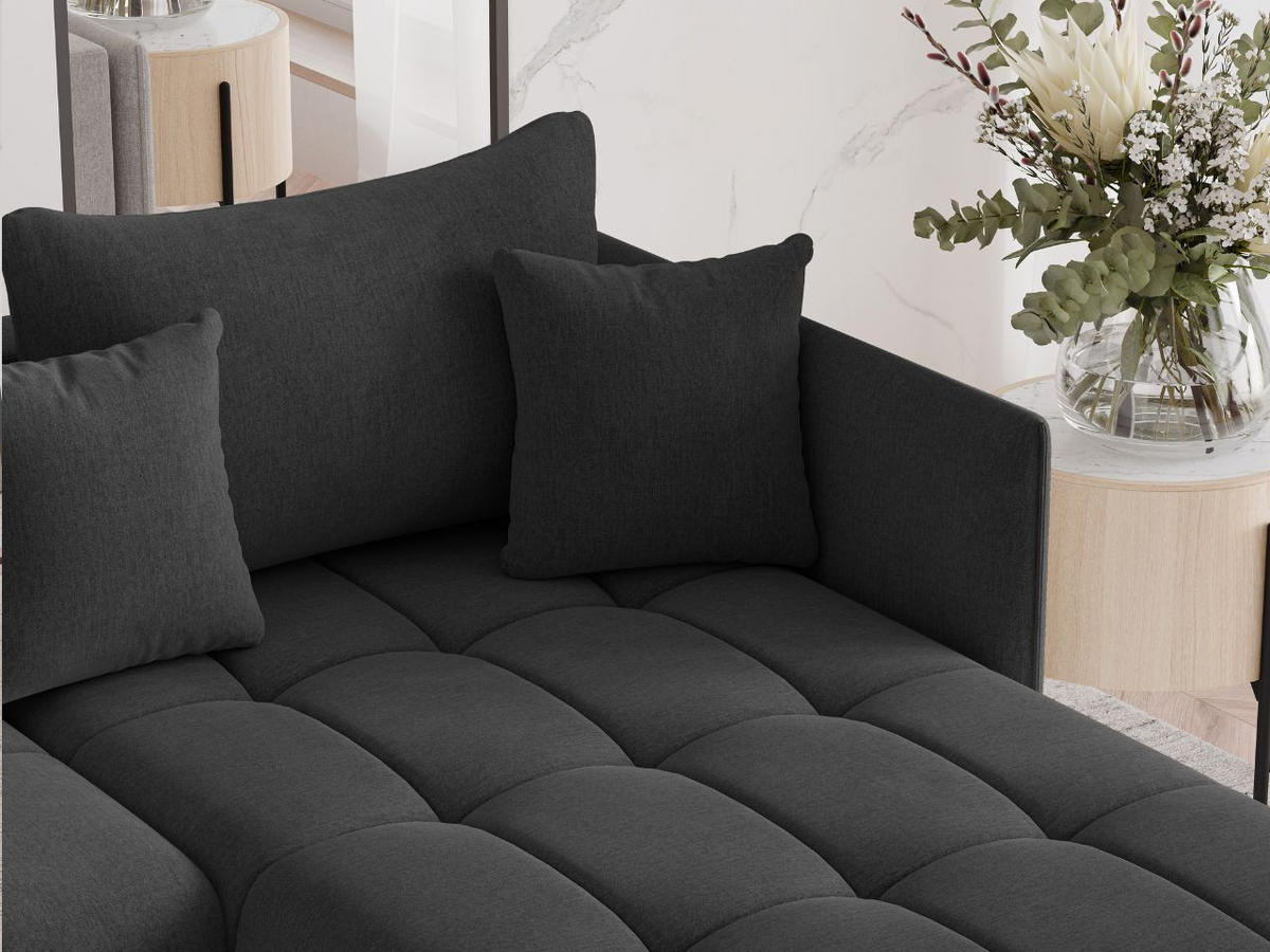 ECKSOFA Ardi U Anthrazit - Anthrazit, Holz/Textil (353/180cm) - Graingold