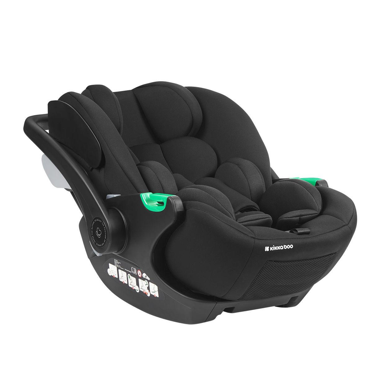 BABYSCHALE i-Trail i-Size schwarz (40 - 87 cm) Gruppe 0+ Ganzkörperkissen, SPS - Schwarz, Kunststoff (44/67/60cm) - Kikka boo