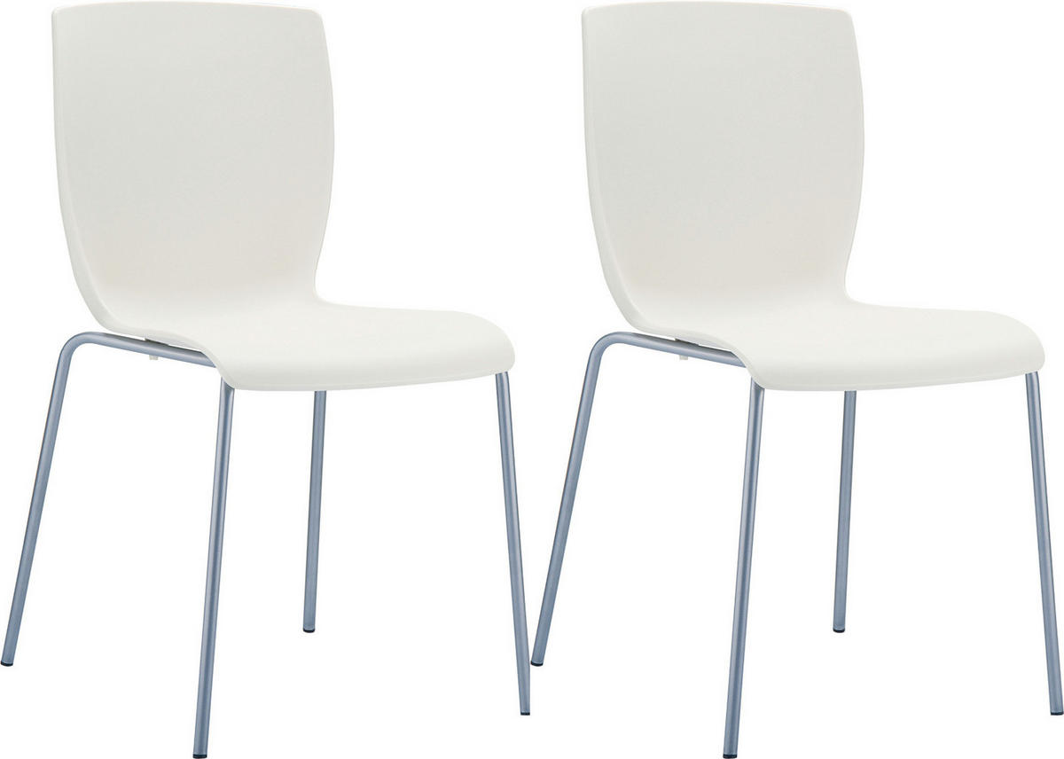 GARTENSTUHL 2er Set Kunststoff creme - Creme, Kunststoff/Metall (47/80/60cm) - CLP
