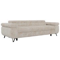 TŘÍMÍSTNÁ POHOVKA PETER 3 - Béžová Manšestr - černá/krémová, kov/textil (262/76/99cm) - MKS