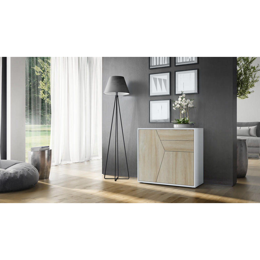 Thumbnail - Vladon Kommode, Eiche San Remo, Holzwerkstoff, 79x74x36 cm, Wohnzimmer, Kommoden & Sideboards, Kommoden