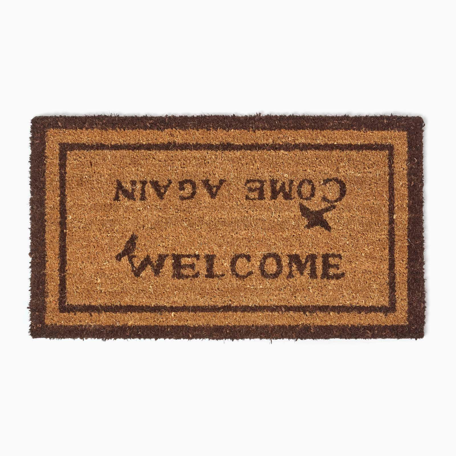 FUSSMATTE Welcome/Come Again, Kokosfaser 40/70 cm - Naturfarben, Naturmaterialien (40/70cm) - Homescapes