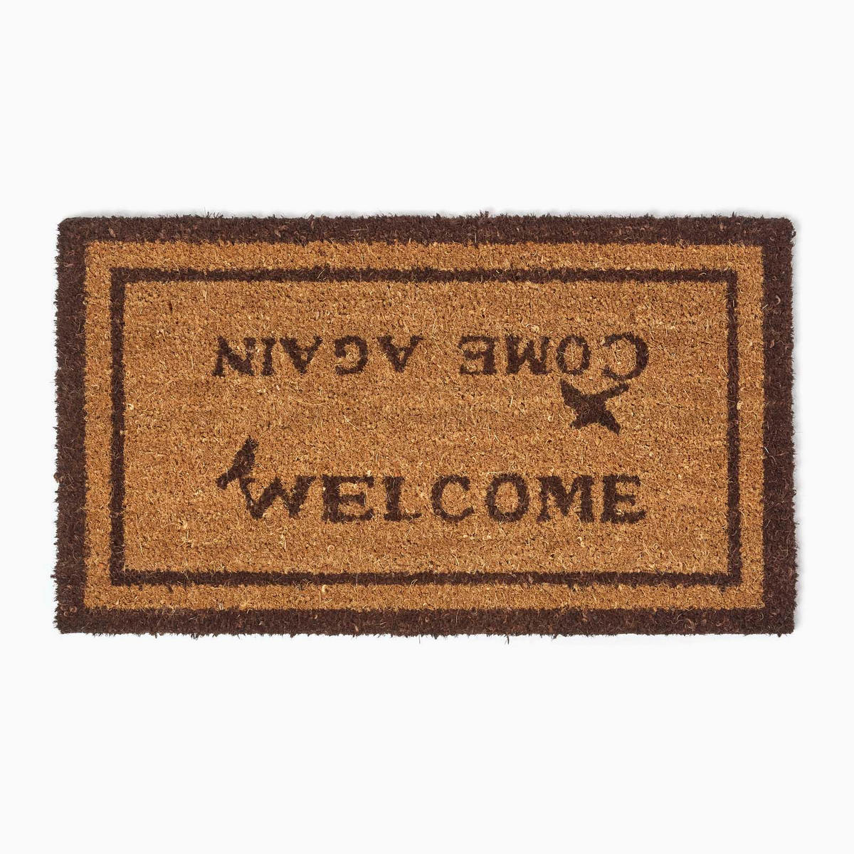 FUSSMATTE Welcome/Come Again, Kokosfaser 40/70 cm - Naturfarben, Naturmaterialien (40/70cm) - Homescapes