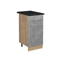 DULAP DE BAZĂ DE BUCĂTĂRIE R-Line, beton/Stejar auriu, 40 cm стільниця Антрацит - stejar miere/gri, compozit lemnos (40/81.6/60cm) - Vicco