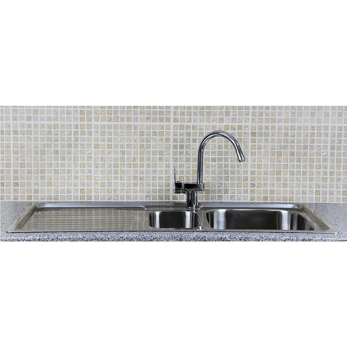 EINBAUSPÜLE EDELSTAHL Premium mit Confetti Wasserhahn - Silberfarben, Metall (105/18/500cm)