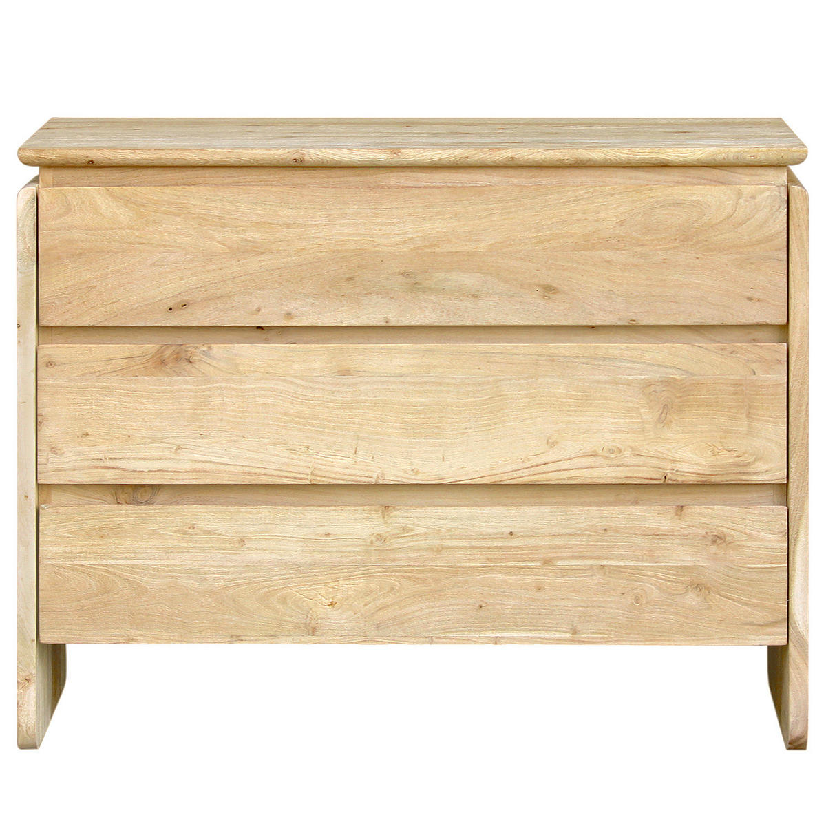 KOMMODE mit 3 Schubladen - Akazie - Akaziefarben, Holz (100/80/40cm) - home24
