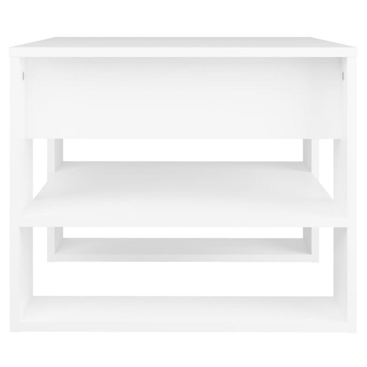 COUCHTISCH Weiß 55,5x55x45 cm Holzwerkstoff - Weiß, Holzwerkstoff (55.5/55/45cm) - furnicato