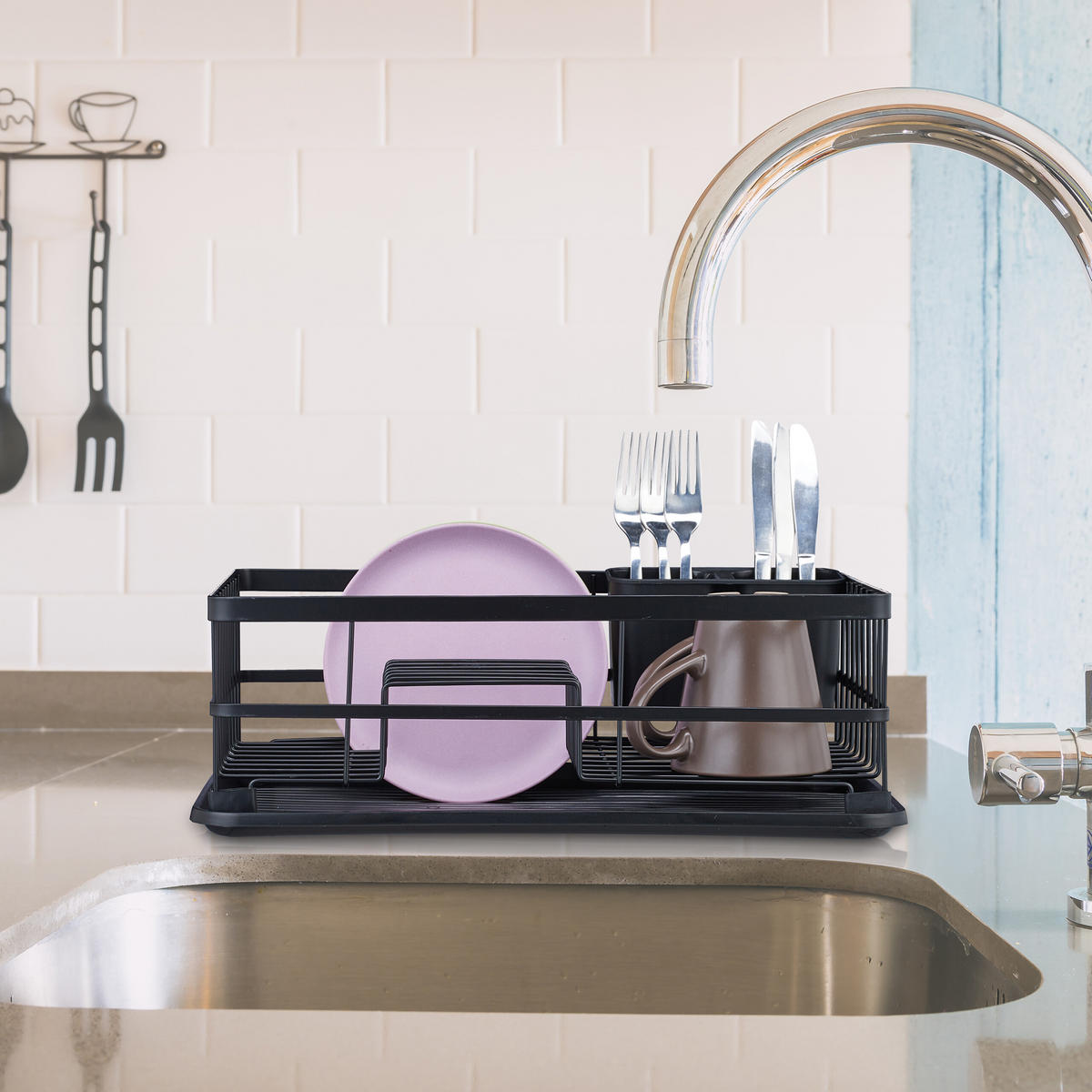 ABTROPFGESTELL - Schwarz, Kunststoff/Metall (42.5/15/32cm) - Relaxdays