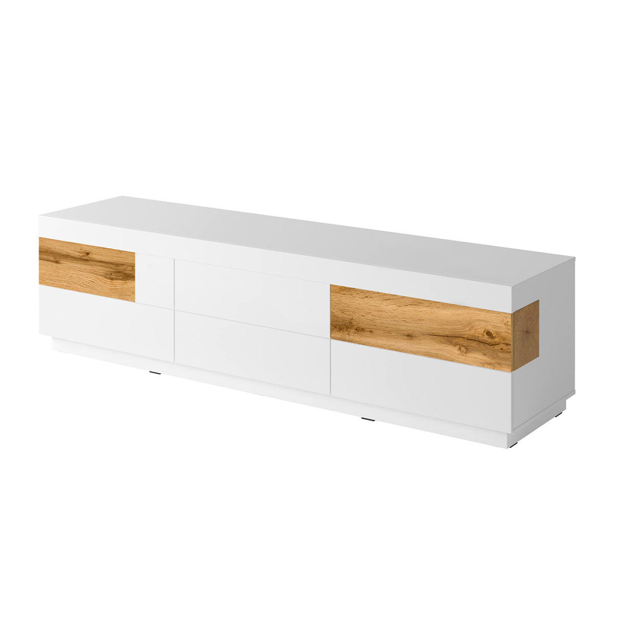 TV-MÖBEL Andrea Weiß und Holz - Weiß, Holzwerkstoff (206/54/50cm) - Petits-meubles
