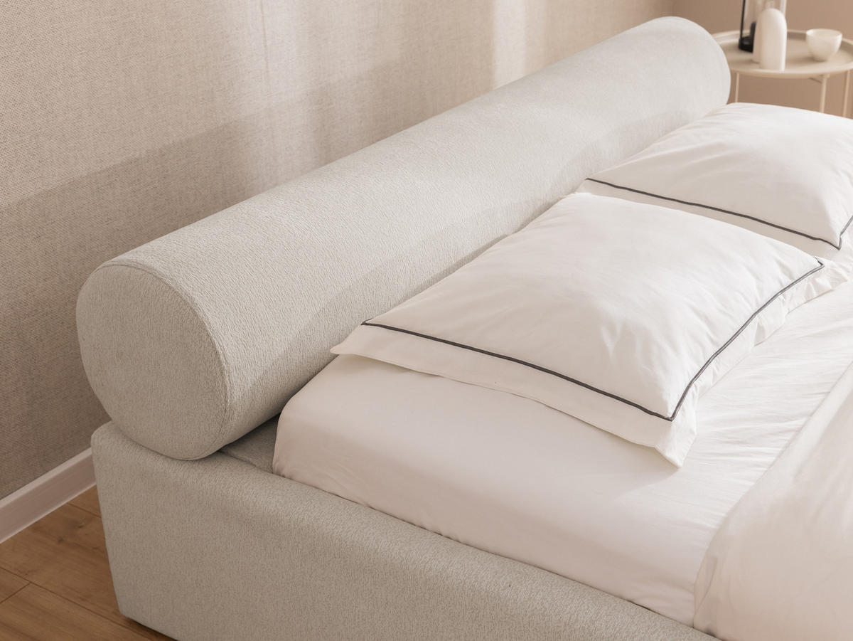 POLSTERBETT 180/200 cm Josy im Designer-Look mit Bettkasten und Lattenrost aus Hellgrau Chenille-Stoff - Hellgrau/Schwarz, Holz/Kunststoff (180/200cm) - S-Style Möbel
