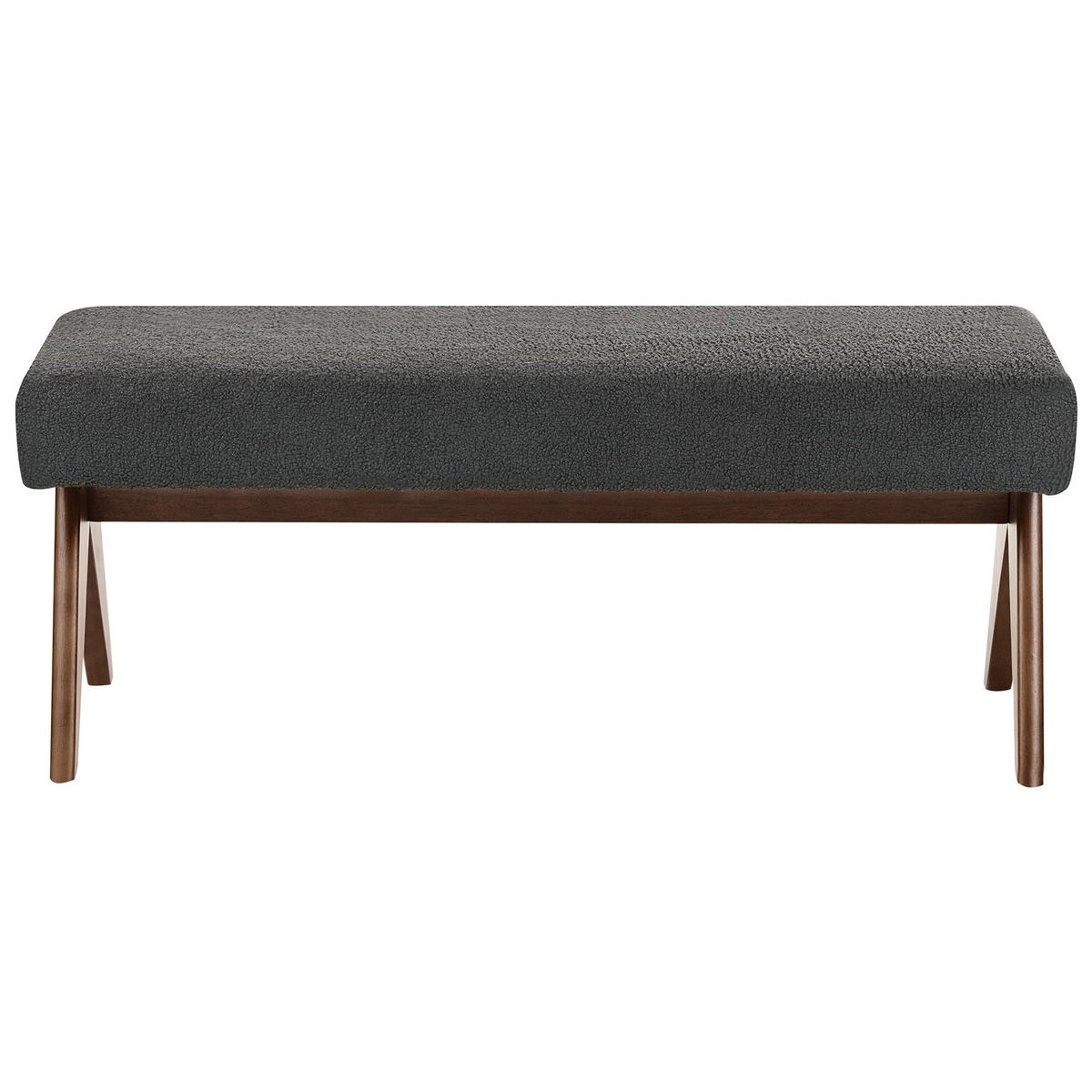 POLSTERBANK Bouclé Schwarz/Dunkelbraun Tamre - Schwarz, Textil (118/48/46cm) - Beliani