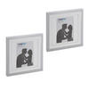 2XBILDERRAHMEN - Silberfarben, Glas/Kunststoff (27/27/2.5cm) - Relaxdays