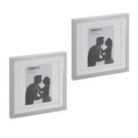 2XBILDERRAHMEN - Silberfarben, Glas/Kunststoff (27/27/2.5cm) - Relaxdays