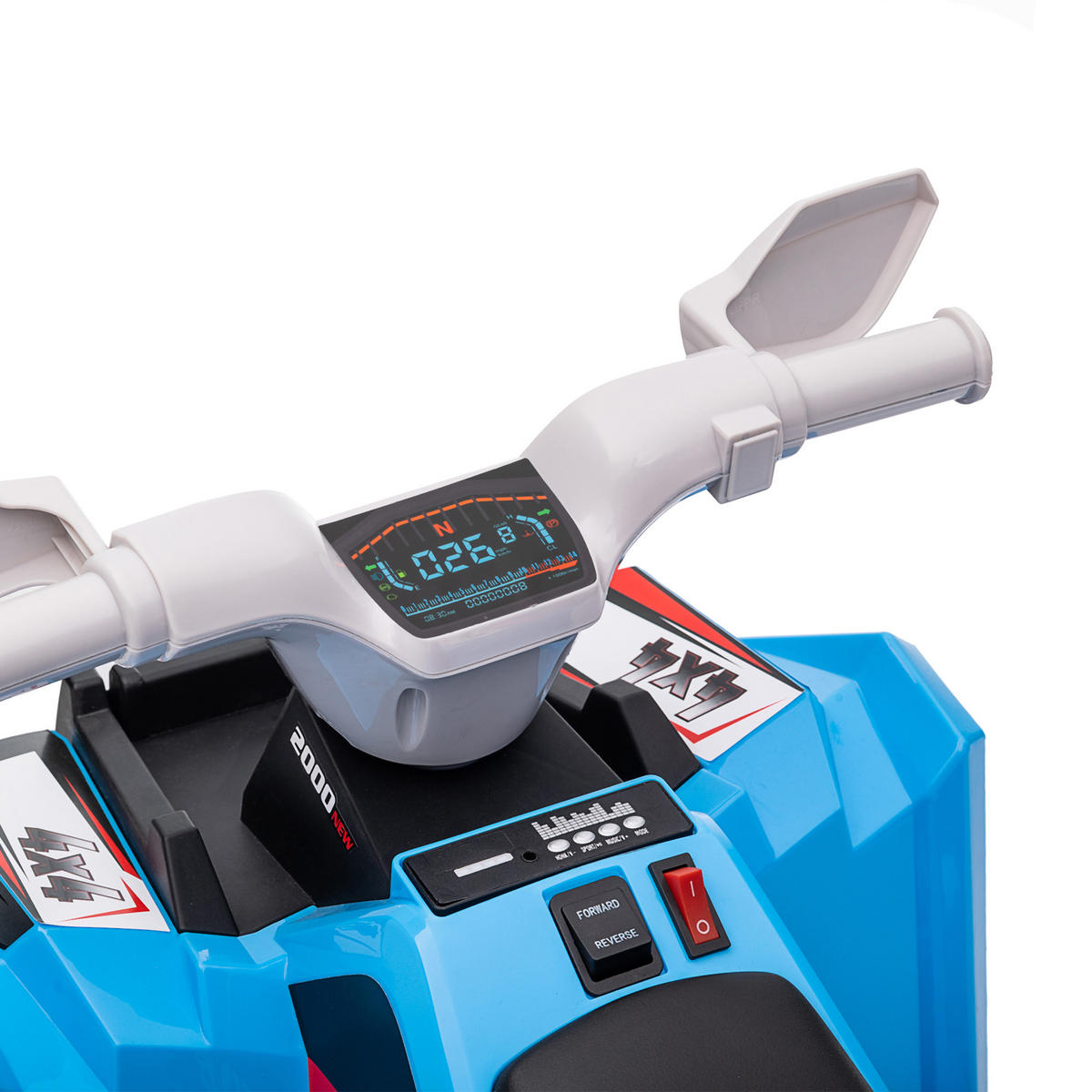 MINI ELEKTRO-QUAD KINDER, Blau/Rosa/Weiß, Kunststoff+ Metall - Blau, Metall (70/41.5/48.5cm) - HOMCOM