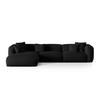 ECKSOFA modular links Martina aus strukturiertem Stoff schwarz 3 Sitzplätze - Schwarz, Textil (176/332cm) - Micadoni