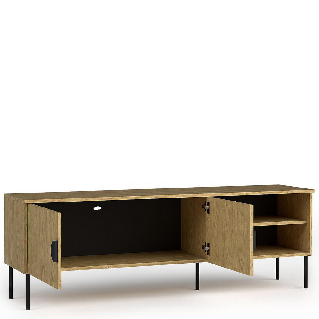 Thumbnail - Konsimo® Tv-Lowboard, Eiche, Holzwerkstoff, 160x54x40 cm, Wohnzimmer, Wohnwände, Lowboards, Lowboards stehend