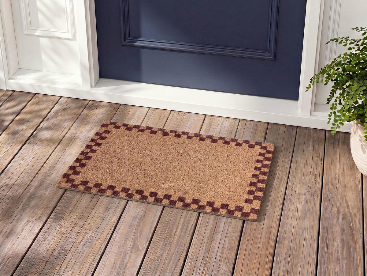 FUSSMATTE Beige/Braun 40/60 cm Kokosfasern Sagada - Beige, Textil (40/60cm) - Beliani