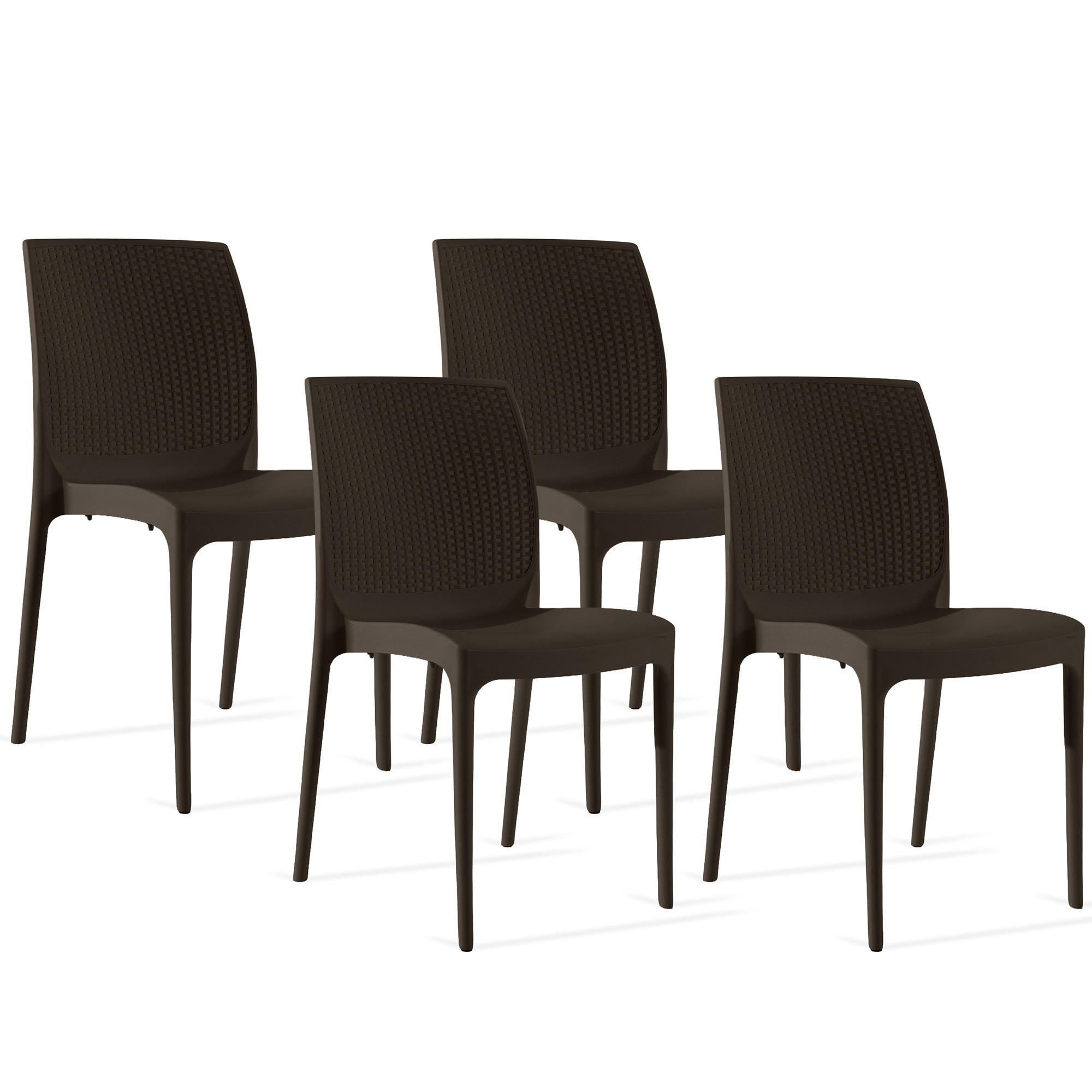 GARTENSTUHL RANTU 4-tlg, Braun - Braun, Kunststoff (45/84/55cm) - KONSIMO®