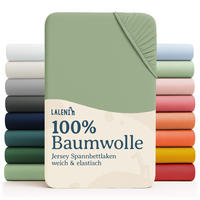 SPANNBETTLAKEN für Beistellbett & Stubenwagen – 100% Baumwolle, Atmungsaktiv & Weich, 50x89x10 cm, Grün - Grün, Textil (50/89cm) - Laleni