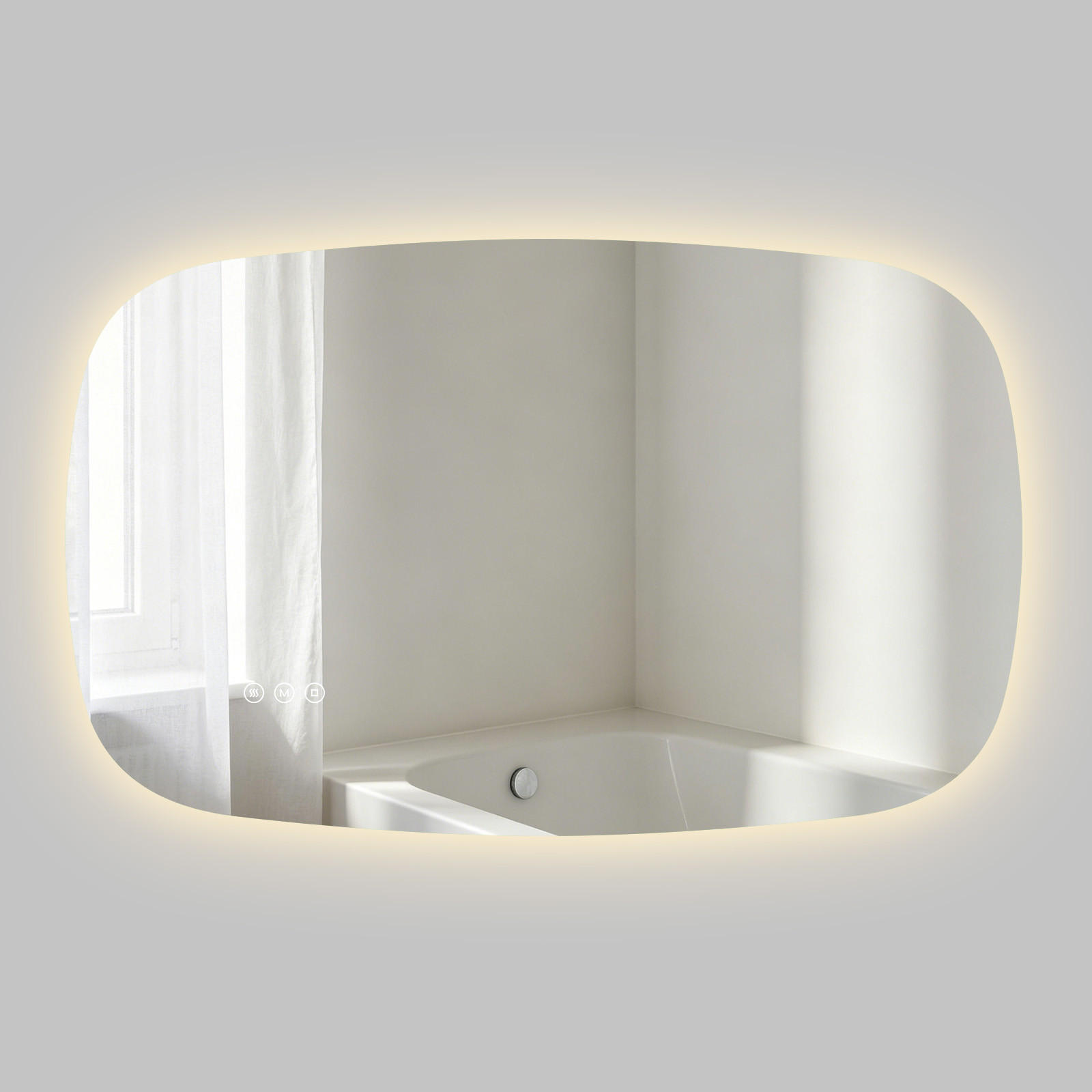 BADSPIEGEL MIT BELEUCHTUNG 80/50 cm Oval mit dimmbarer LED-Beleuchtung und Antibeschlag - Transparent, Glas (50/80/2.5cm) - S'AFIELINA