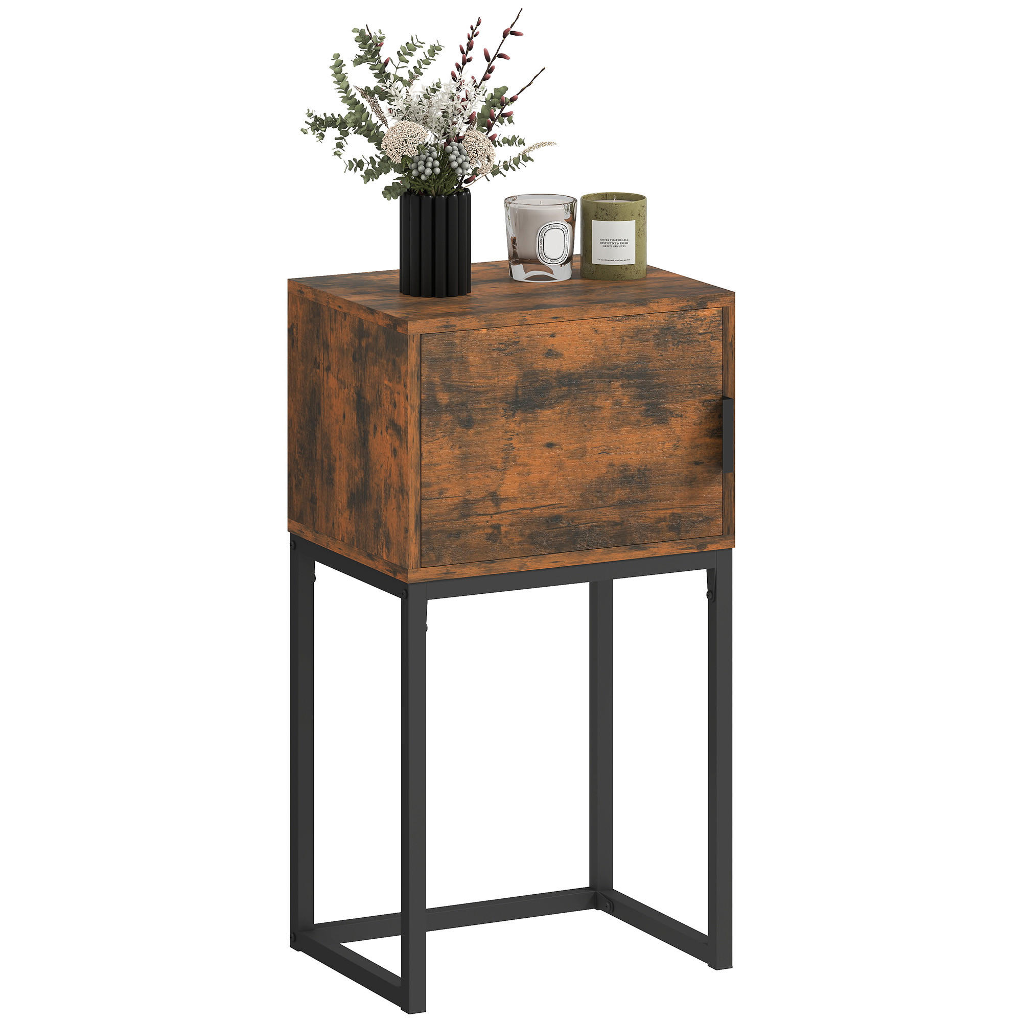 KONSOLENTISCH Schmal, Schrank, Industrie-Design, Wohnzimmer Flur, 40x30x76cm, Rustikal-Braun - Wildeiche, Holzwerkstoff (40/76/30cm)
