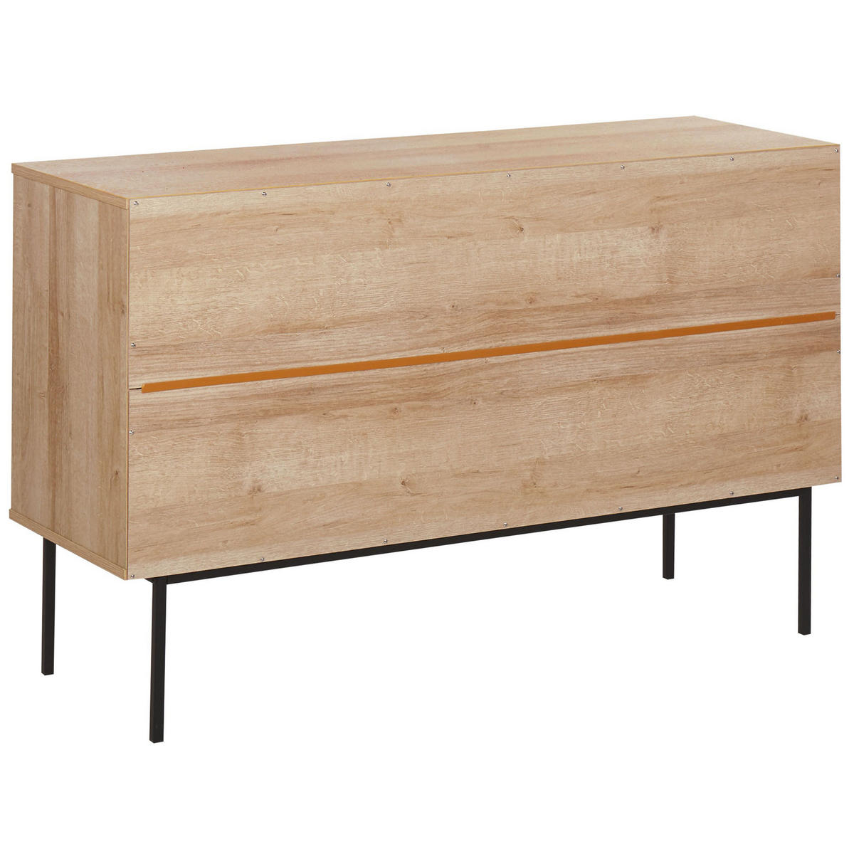 SIDEBOARD Heller Holzfarbton Pasco - Hellbraun/Schwarz, Holzwerkstoff (120/76/40cm) - Beliani