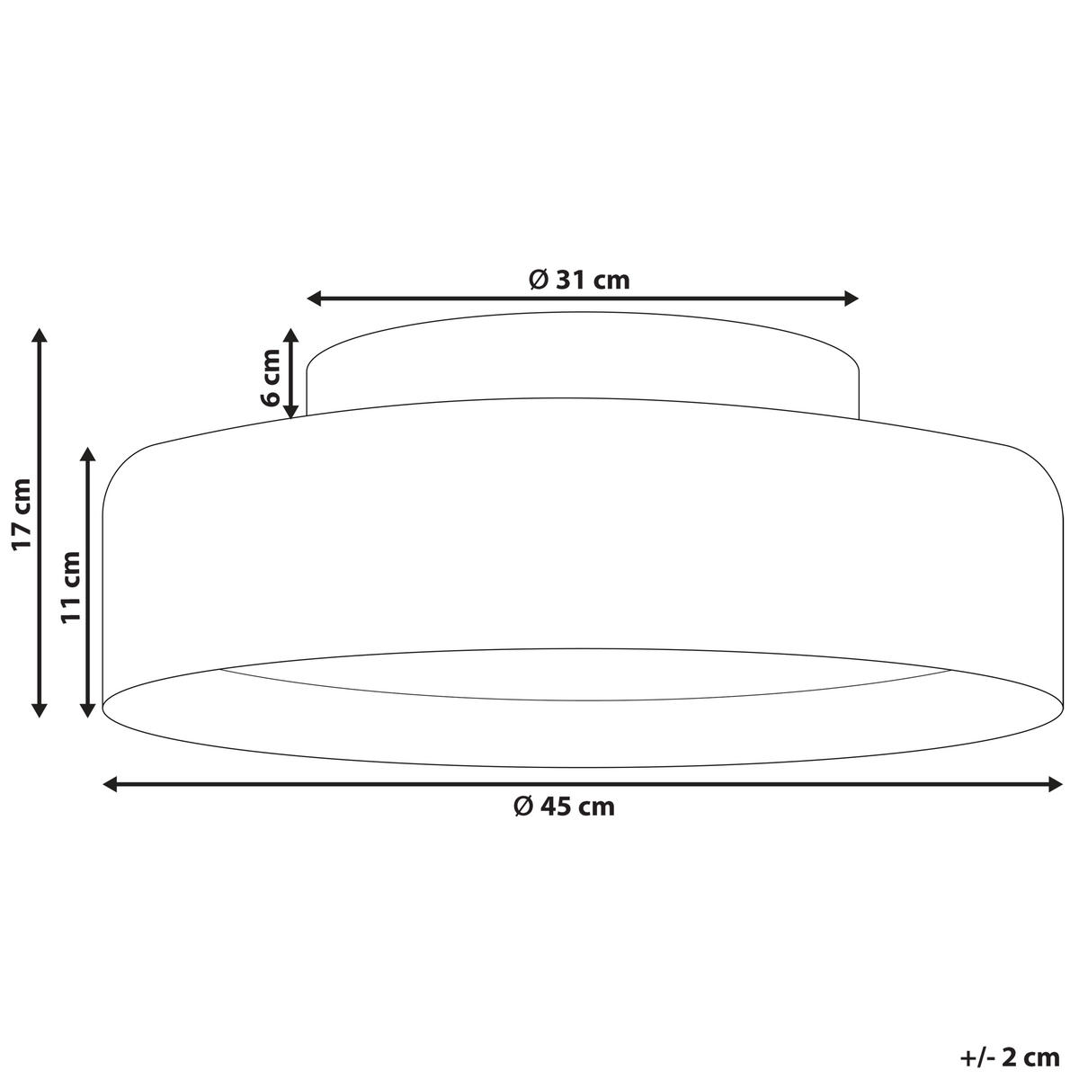DECKENLEUCHTE Moei 45/45/17 cm - Schwarz, Metall (45/45/17cm) - Beliani