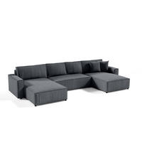 WOHNLANDSCHAFT Sekwana U Anthrazit - Anthrazit, Naturmaterialien (185/70/398cm) - Fedve