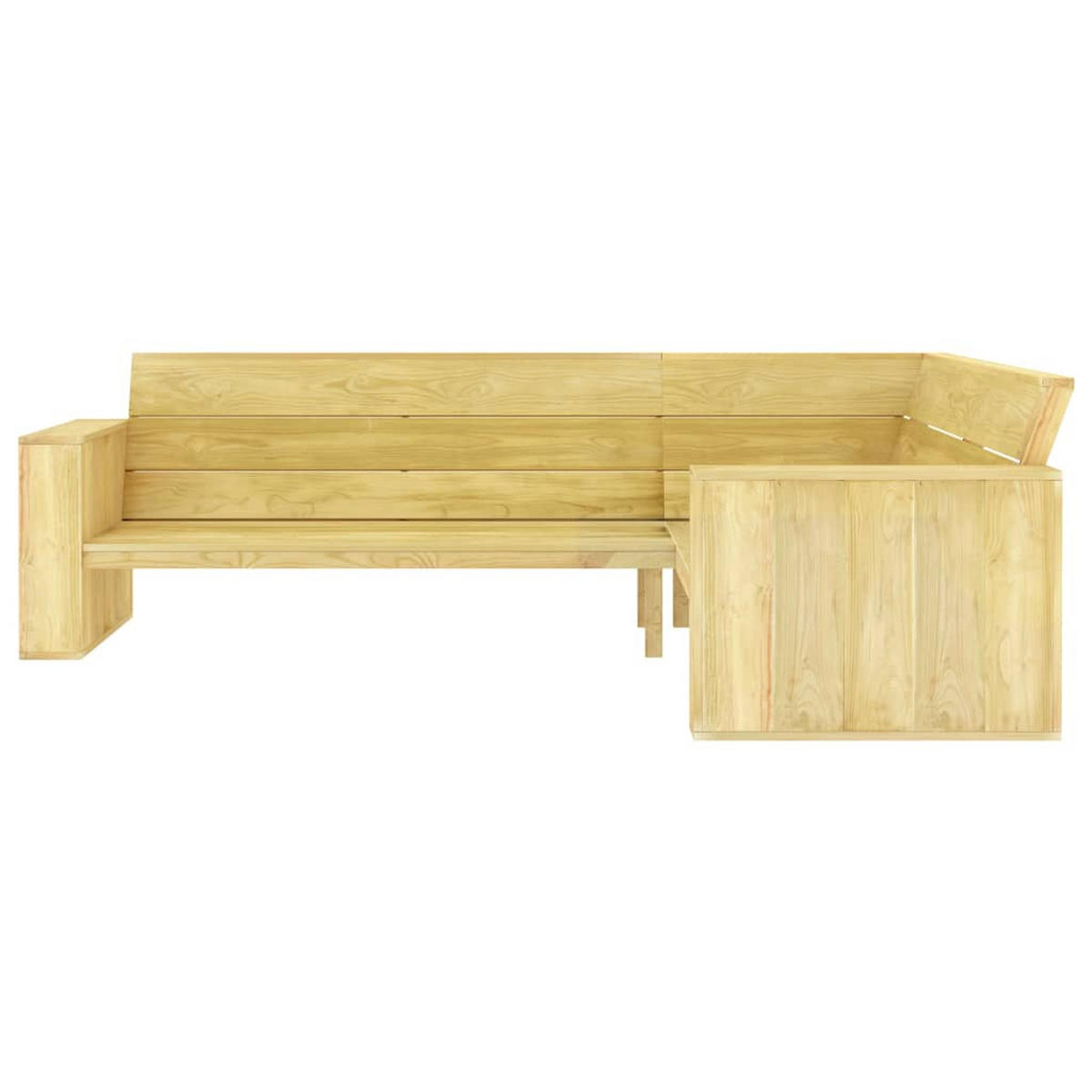 GARTEN-ECKBANK 239 cm Kiefernholz Imprägniert - Braun, Holz (239/76/164.5cm)