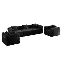 SCHLAFSOFA 2-in-1 aus Chenille mit Armlehnen-Staufach - Schwarz, Textil (183.8/69.8/91.4cm)