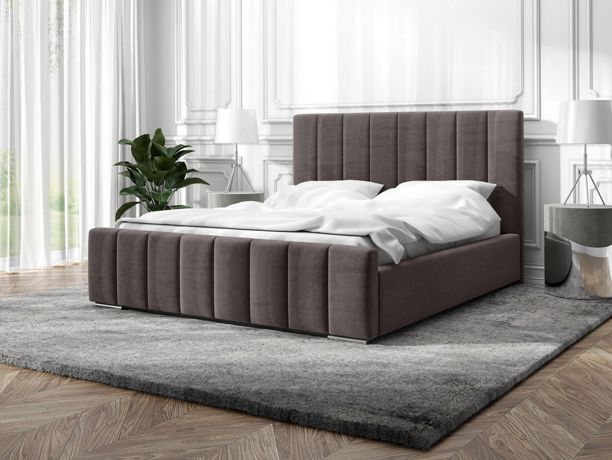 POLSTERBETT Doppelbett Gailes 140x200 cm Dunkelgrau - Dunkelgrau, Textil (140/200cm) - Fedve