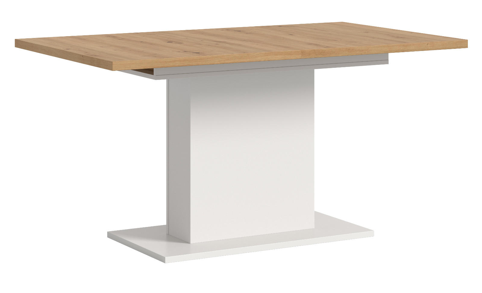 ESSTISCH weiß, Eiche Artisan, Küchentisch ausziehbar 150 - 190 cm - Weiß/Eiche Artisan, Holzwerkstoff/Metall (150/90/76cm) - Inn.Furn